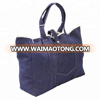 Highly Fashionable Latest Design Self Handle Loop Closure Denim Bag